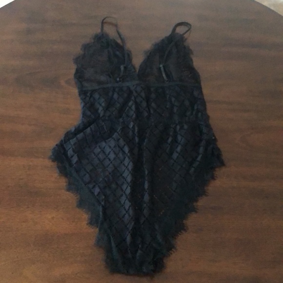 Black Teddy Lace Bodysuit Eyelash Sheer NEW - Picture 4 of 7